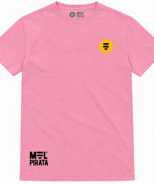 Frente da t-shirt rosa Too Sweet to Stress da Mel Pirata.